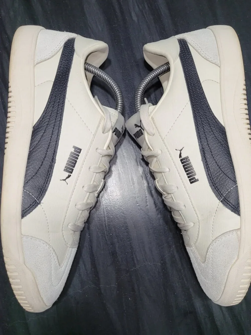 Puma Shoes Men's Size 9.5 White Black PUMA Club 5v5 Sneakers